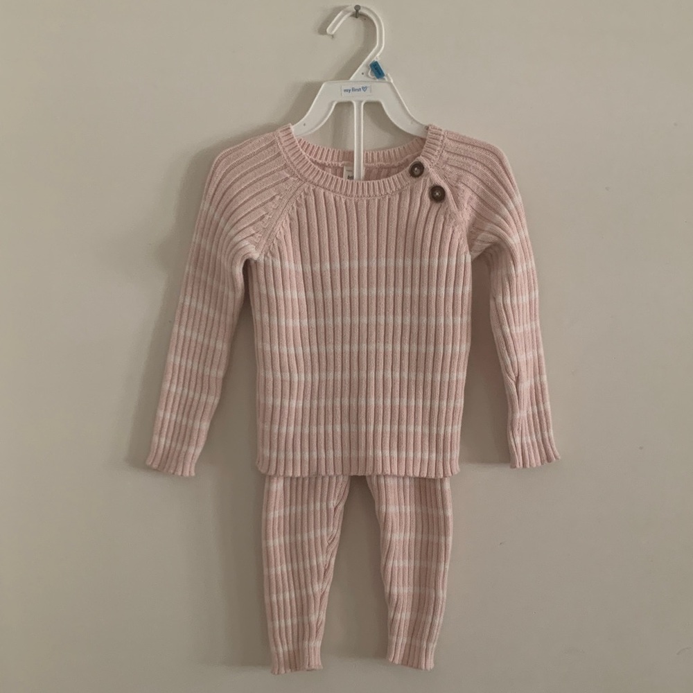 OshKosh B'gosh Pink Striped Kids Matching Set Scandi Baby